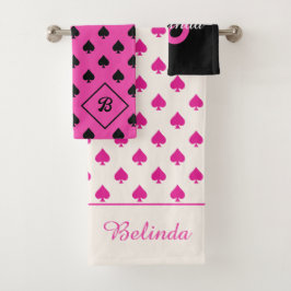 Muster Ace Extravagante Mit Monogramm Bezeichnung Badhandtuch Set