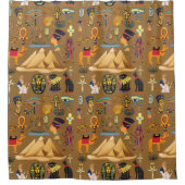 Muster altertümliches ägyptisches Hieroglyphiksymb Duschvorhang (Vorderseite)