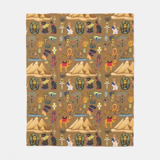 Muster altertümliches ägyptisches Hieroglyphiksymb Fleecedecke (Vorderseite)
