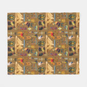 Muster altertümliches ägyptisches Hieroglyphiksymb Fleecedecke (Vorderseite (Horizontal))