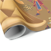 Muster altertümliches ägyptisches Hieroglyphiksymb Geschenkpapier (Rolleneckpunkt)