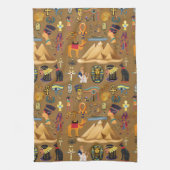 Muster altertümliches ägyptisches Hieroglyphiksymb Geschirrtuch (Vertikal)