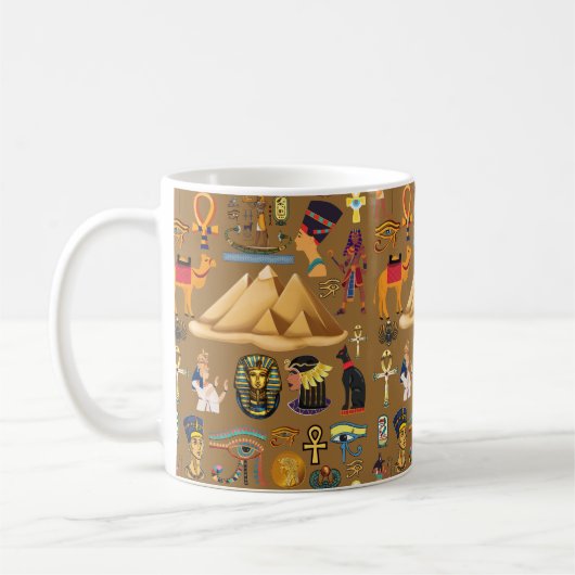 Muster altertümliches ägyptisches Hieroglyphiksymb Kaffeetasse (Links)