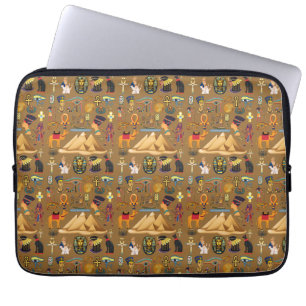 Muster altertümliches ägyptisches Hieroglyphiksymb Laptopschutzhülle