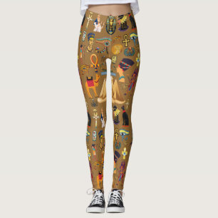 Muster altertümliches ägyptisches Hieroglyphiksymb Leggings