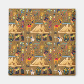 Muster altertümliches ägyptisches Hieroglyphiksymb Magnet (Vorne)