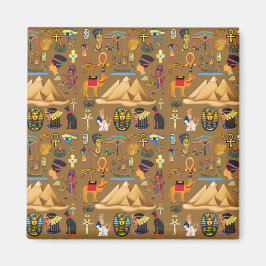 Muster altertümliches ägyptisches Hieroglyphiksymb Magnet