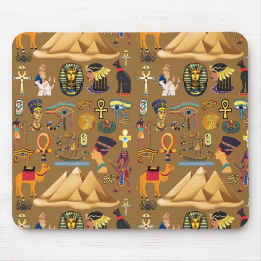 Muster altertümliches ägyptisches Hieroglyphiksymb Mousepad (Vorne)