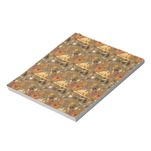 Muster altertümliches ägyptisches Hieroglyphiksymb Notizblock (Rotiert)