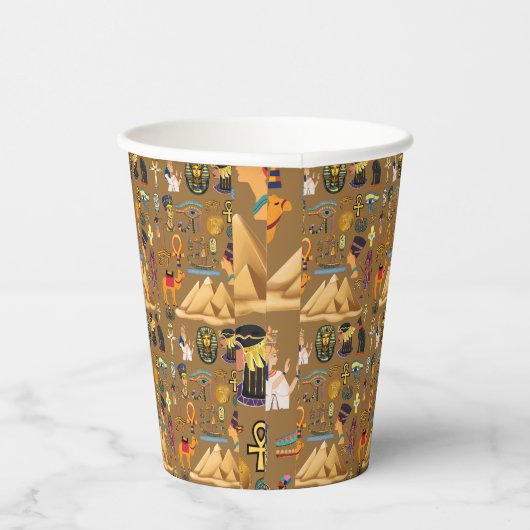 Muster altertümliches ägyptisches Hieroglyphiksymb Pappbecher (Rechts)