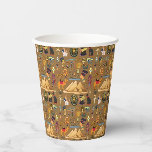 Muster altertümliches ägyptisches Hieroglyphiksymb Pappbecher (Vorderseite)