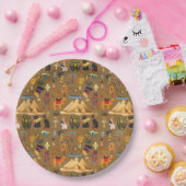 Muster altertümliches ägyptisches Hieroglyphiksymb Pappteller (Party)