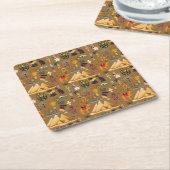 Muster altertümliches ägyptisches Hieroglyphiksymb Rechteckiger Pappuntersetzer (angewinkelt)