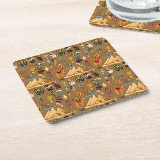 Muster altertümliches ägyptisches Hieroglyphiksymb Rechteckiger Pappuntersetzer (angewinkelt)