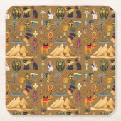 Muster altertümliches ägyptisches Hieroglyphiksymb Rechteckiger Pappuntersetzer (Vorderseite)