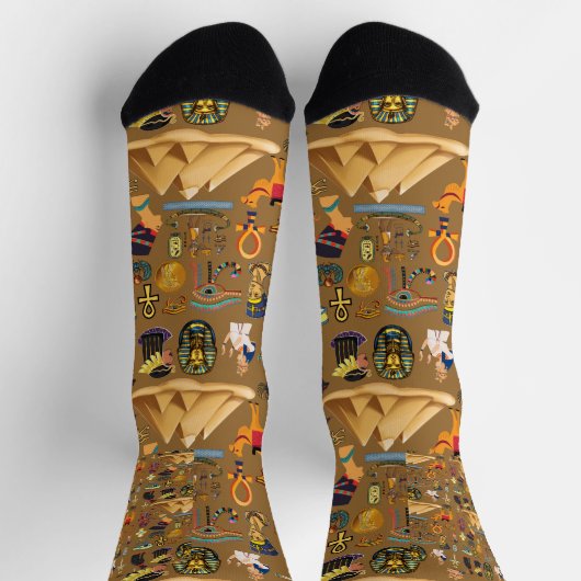 Muster altertümliches ägyptisches Hieroglyphiksymb Socken (Oben)