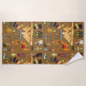 Muster altertümliches ägyptisches Hieroglyphiksymb Strandtuch (Vorderseite)