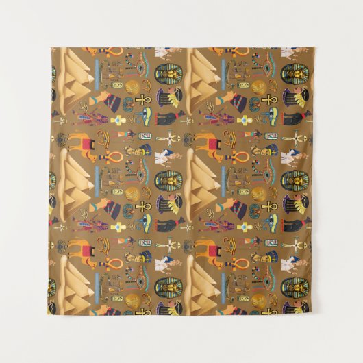 Muster altertümliches ägyptisches Hieroglyphiksymb Wandteppich (Vorderseite (Horizontal))