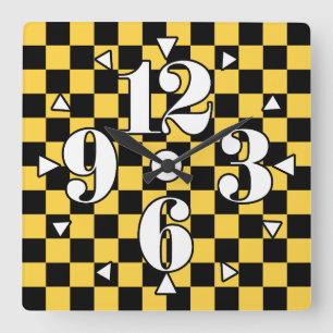 Muster an der Tafel Quadratische Wanduhr
