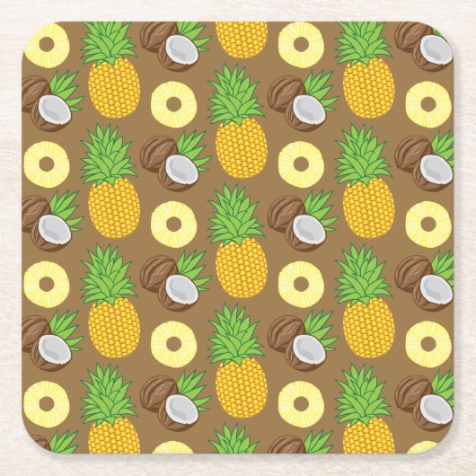 Muster "Ananas Coconut Bliss" Rechteckiger Pappuntersetzer (Vorderseite)