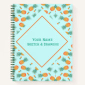 Muster-Ananas-FrüchteNotebook Notizblock (Vorderseite)