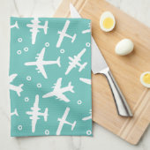 Muster Aqua Blue und White Aviation Geschirrtuch (Viertel Falte)