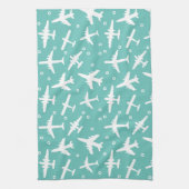 Muster Aqua Blue und White Aviation Geschirrtuch (Vertikal)