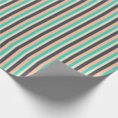 Muster Aqua, Pum und Peach Streifen Geschenkpapier (Ecke)