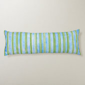 Muster aquamarin, blau, grün und weiß seitenschläferkissen (Rückseite)