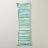 Muster aquamarin, blau, grün und weiß seitenschläferkissen (Rückseite (Vertikal))