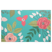 Muster aquamarin und Korallenflora Stoff (Fat Quarter (45,7 x 55,9 cm))