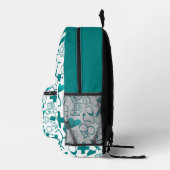 Muster aquamariner medizinischer Icons für individ Bedruckter Rucksack (Rechts)