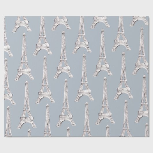 Muster-Aquarell-Verpackung Eiffelturm-Paris Geschenkpapier (Flach)