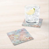 Muster Art Niedliche Muster Geometrie Rechteckiger Pappuntersetzer (Vor Ort)