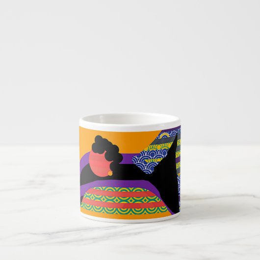 Muster auf Muster-Lady-Gesicht Espressotasse (Vorderseite)