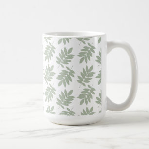 Muster aus älteren Blättern in Grün und Weiß Kaffeetasse