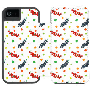 Muster aus Beeren, Rotbeere, Blaubeere, Obst Incipio Watson™ iPhone 5 Geldbörsen Hülle