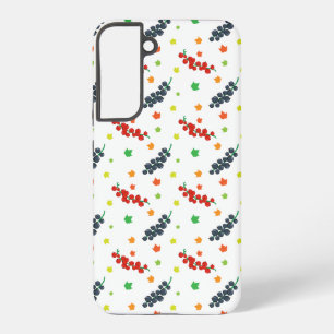 Muster aus Beeren, Rotbeere, Blaubeere, Obst Samsung Galaxy Hülle
