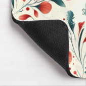 Muster aus blauem Leaf und rotem Flor Mousepad (Ecke)