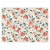 Muster aus blauem Leaf und rotem Flor Tischdecke (Vorderseite (Horizontal))