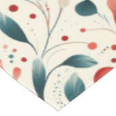 Muster aus blauem Leaf und rotem Flor Tischdecke (Schrägansicht)