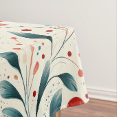 Muster aus blauem Leaf und rotem Flor Tischdecke (Beispiel)