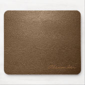 Muster aus braunem Leder - Custom Monogram Mousepad (Vorne)