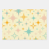 Muster aus bunten Retro-Sternen Geschenkpapier Set (Vorderseite 3)
