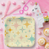 Muster aus bunten Retro-Sternen Pappteller (Party)