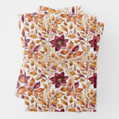 Muster aus Burgundy und Gold-Floral-Leaf Geschenkpapier Set (Beispiel)