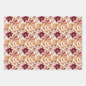 Muster aus Burgundy und Gold-Floral-Leaf Geschenkpapier Set (Vorderseite)