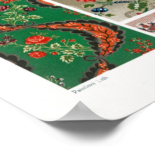 Muster aus dem 18. Jahrhundert von Albert Racinet Poster (Ecke)