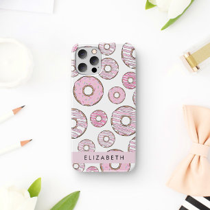 Muster aus Donuts, rosa Donuts, Zuckerguss, Ihr Na iPhone 16 Hülle