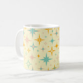 Muster aus farbenfrohen Retro-Sternen Kaffeetasse (Vorderseite Links)